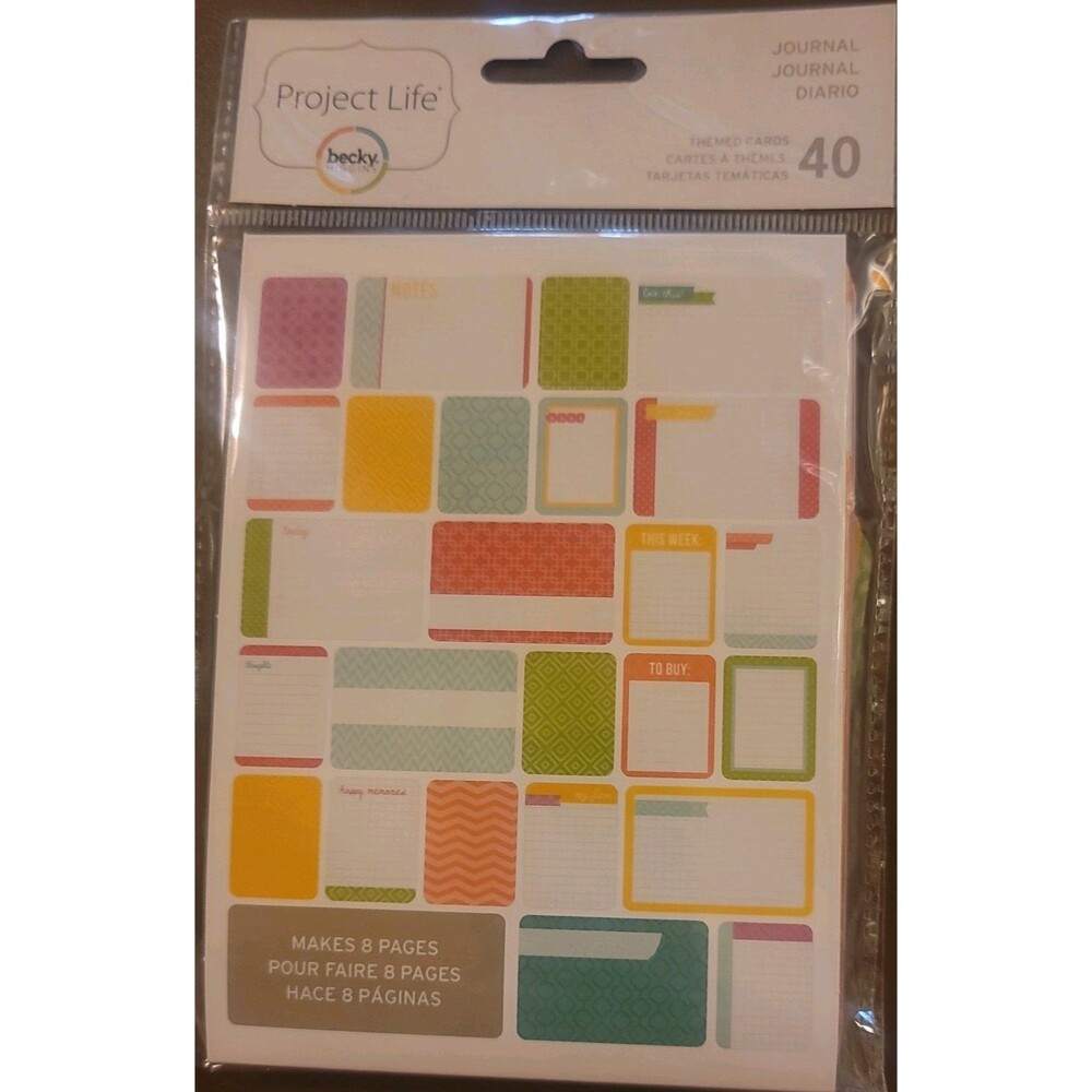 Project Life Becky Higgins,  40 Scrapbooking Journaling cards, New